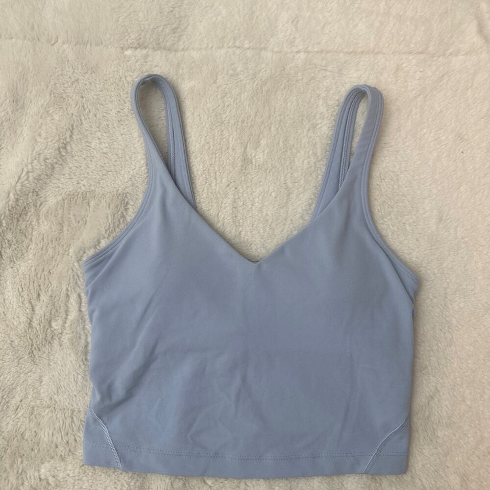 lululemon athletica Light Blue V-Neck Athletic Tank Top